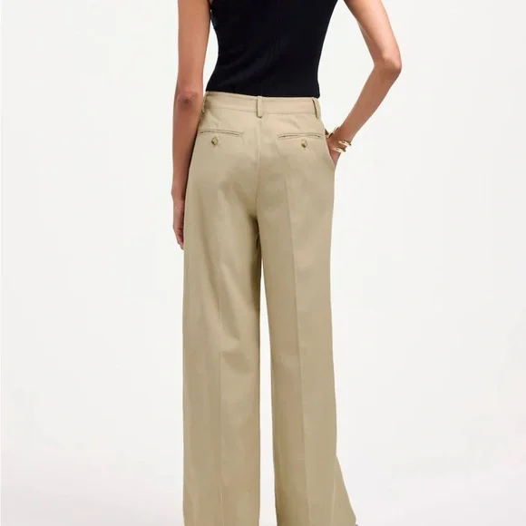 Madewell Petite Harlow Wide-Leg Pant in Vintage Khaki - Picture 3 of 10